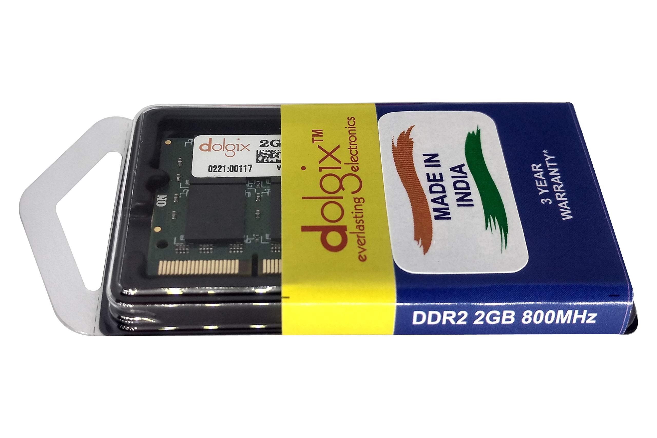 Dolgix 2GB DDR2 800MHz SODIMM PC2-6400 1.8V 200-Pin Laptop RAM